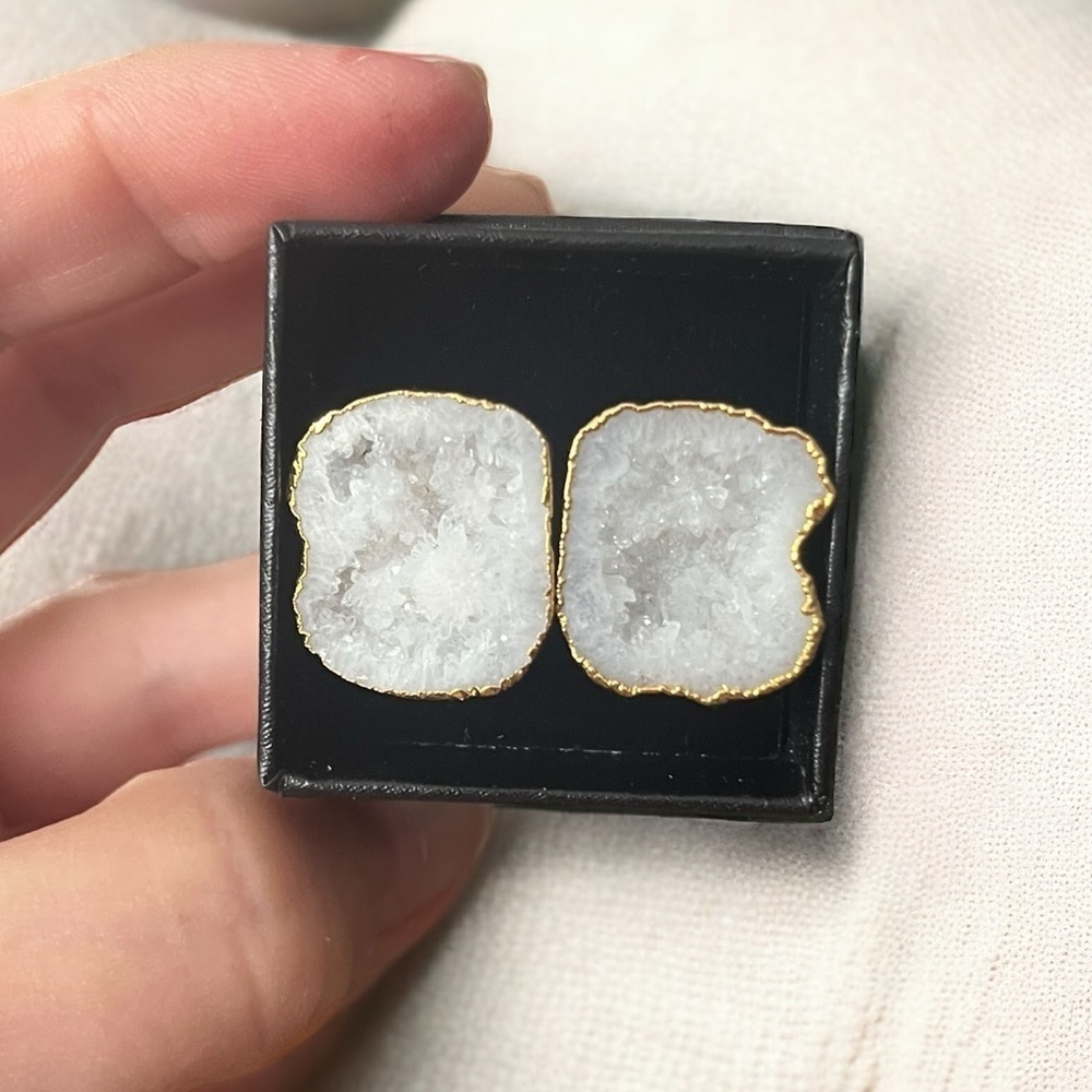 Geode Quartz Cufflinks
